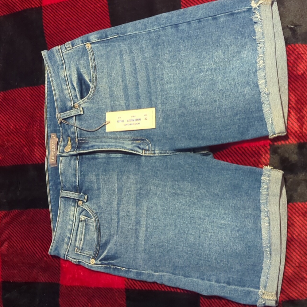 Just USA Women's Blue Jean Shorts 32 NWT